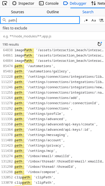 Some of the paths in the webapp